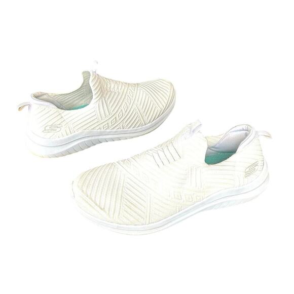Skechers Women's Ultra Flex Shoes With Air‎ Cooled Memory Foam Size 10 White - Picture 1 of 11